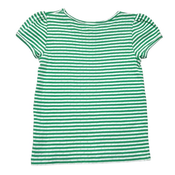 Mini Boden Green/White Striped Short Sleeve Top - Picture 2 of 5